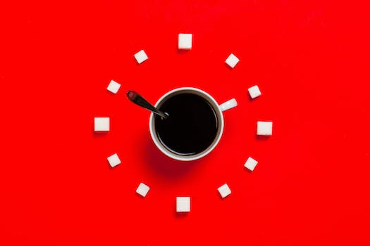 White Mug on Red Background