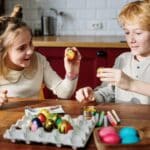 Childred Decorating Eggs