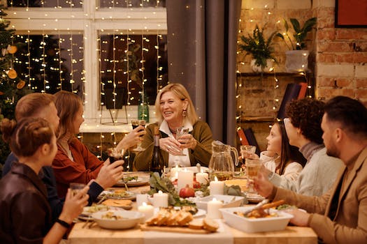 Family Having a Christmas Dinner Together