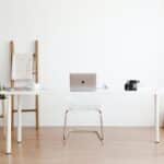 Silver MacBook on White Table