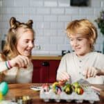 Kids Playing with Easter Eggs