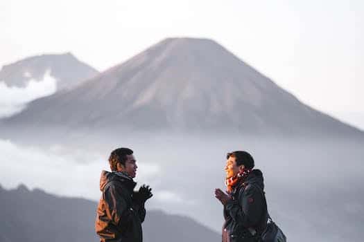 Men Near Mountain