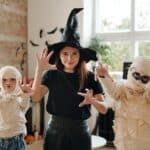 A Family Wearing Halloween Costumes