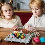 Children Decorating Easter Eggs