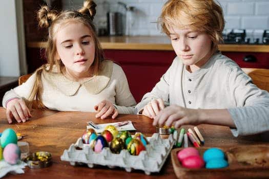 Children Decorating Easter Eggs