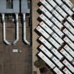 High Angle Shot of Martin J. Garage Metro Transit in Shingle Creek Pkwy, Minneapolis, United States