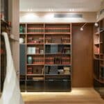 Interior of room with bookshelves