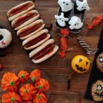 Variety Of Halloween Food On Table