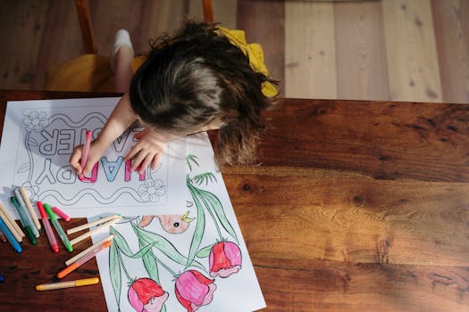 Girl Holding White Printer Paper With Drawing