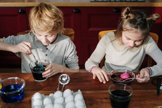 Kids Making DIY Easter Eggs